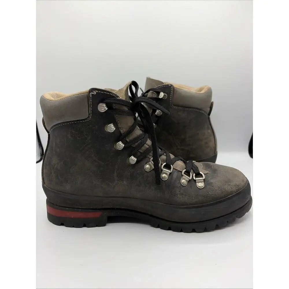 Raichle Men's Size 10.5 M Swiss Leather Hiking Mountaineering Boots VTG Good